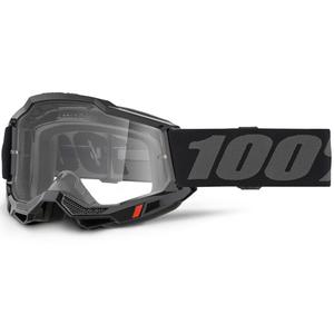 Motokrosové okuliare 100% ACCURI 2 OTG čierne s čírym plexi