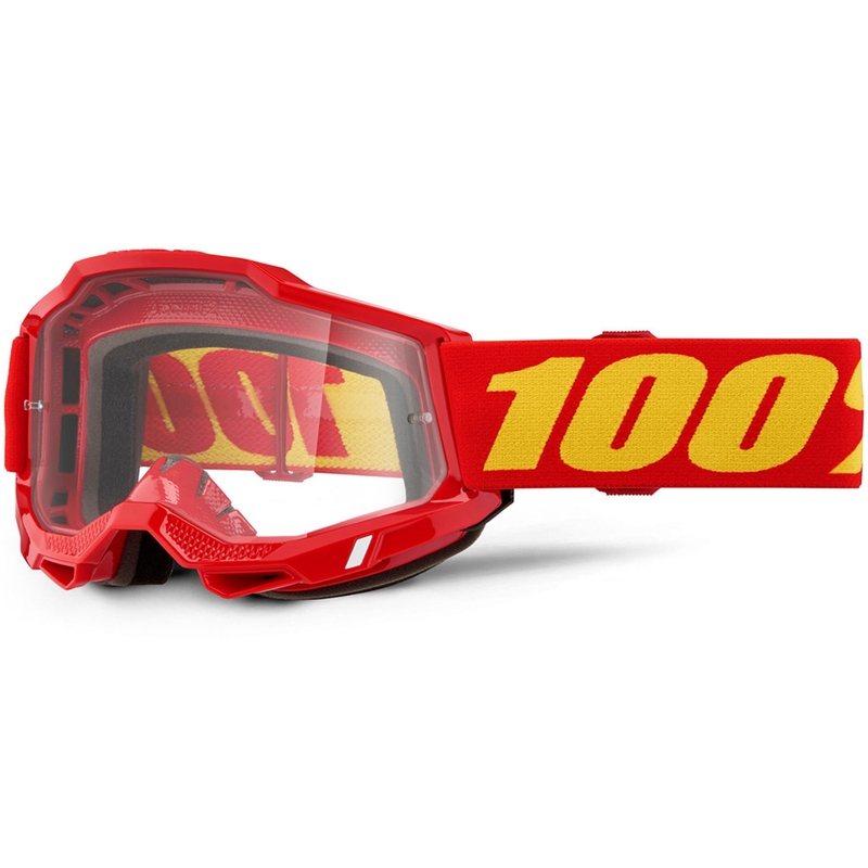 Motokrosové okuliare 100% ACCURI 2 OTG červené s čírym plexi
