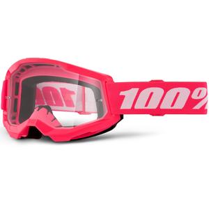 Motokrosové okuliare 100% STRATA 2 NEW ružové s čírym plexi