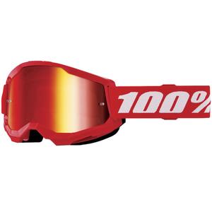 Detské motokrosové okuliare 100% STRATA 2 červené červené plexi