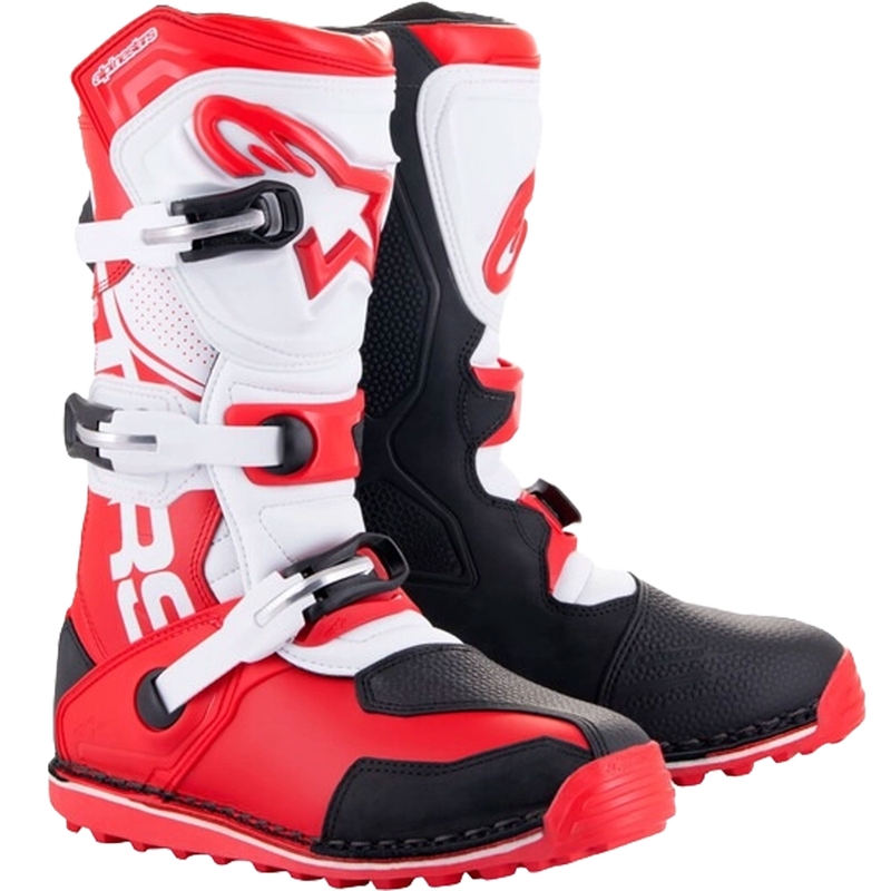 Topánky na motorku Alpinestars Tech Trial bielo-červeno-čierna