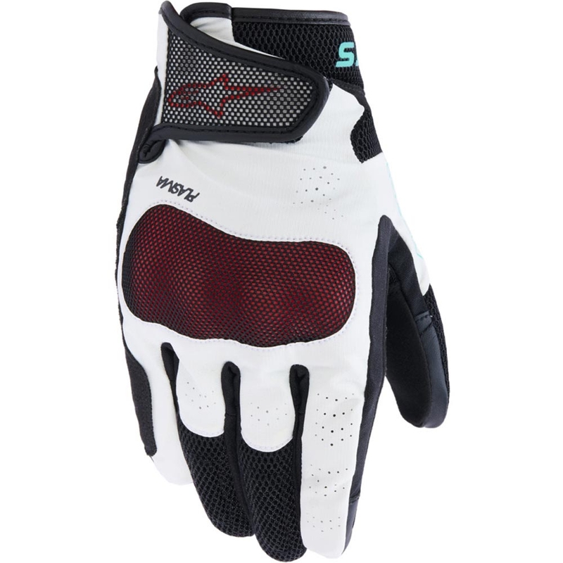 Dámske rukavice na motorku Alpinestars Stella Mogress Airflow bielo-čierno-tyrkysové