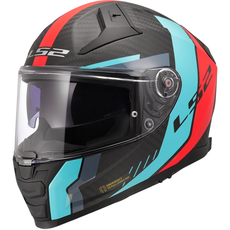 Integrálna helma na motorku LS2 FF811 Vector II C Grid červeno-tyrkysová - II. akosť