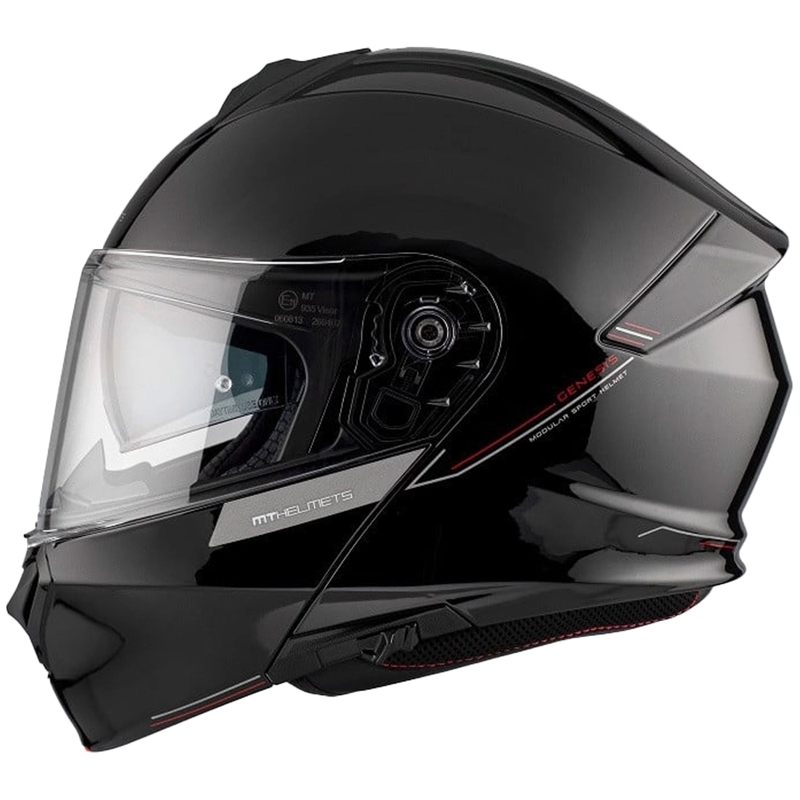 Vyklápacia prilba na motocykel MT Genesis SV Solid A1 čierna lesklá - II. akosť