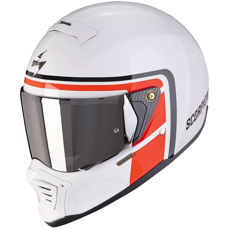 Prilba na motocykel Scorpion EXO-HX1 NOSTALGIA bielo-červeno-čierna - II. akosť