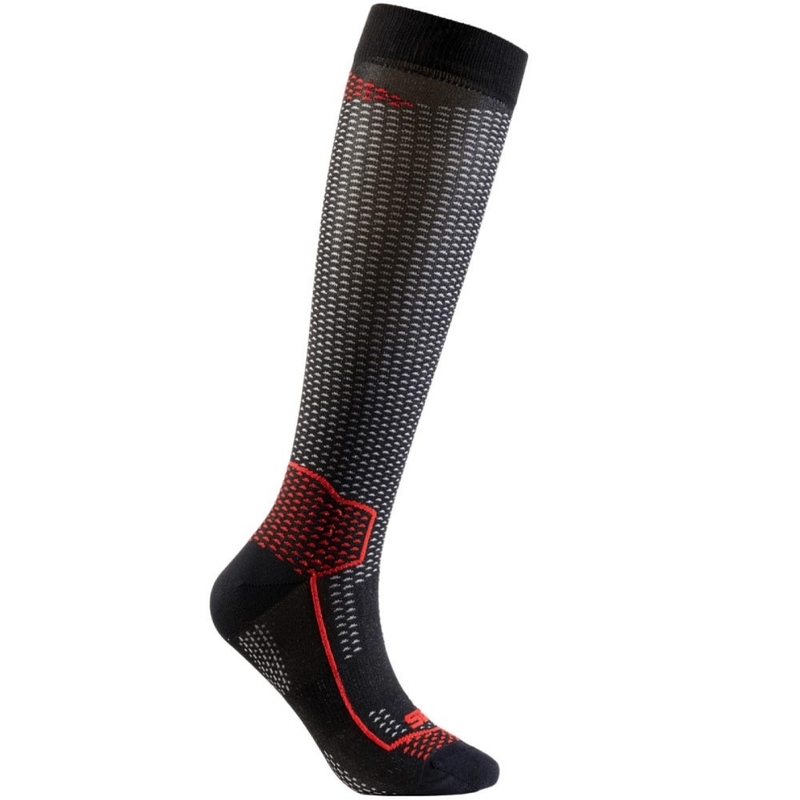 Funkčné podkolienky SIXS LONG V3 čierny carbon-červené