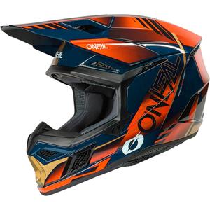 Motokrosová prilba O´Neal 3SRS Haze modro-oranžovo-zlatá