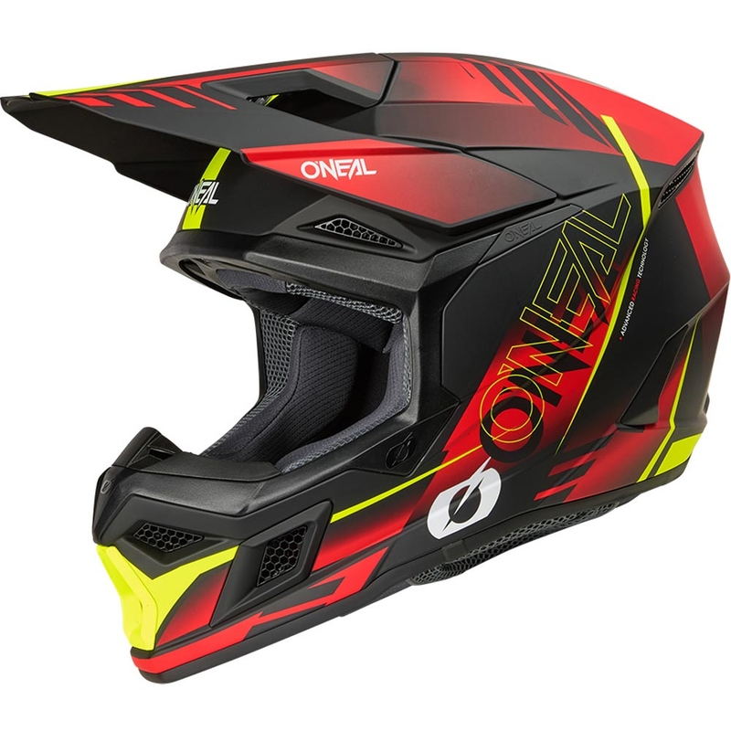 Motokrosová prilba O´Neal 3SRS Haze matná čierno-červeno-fluo žltá