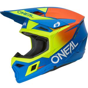 Motokrosová prilba O´Neal 3SRS Solid matná modro-fluo žltá