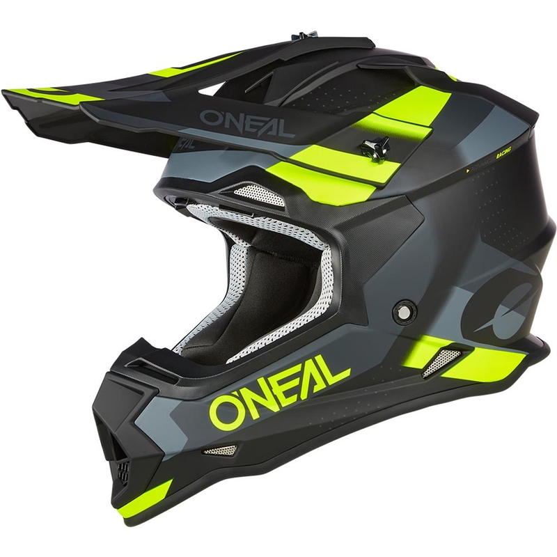 Motokrosová helma O´Neal 2SRS Spyde matná čierno-šedo-fluo žltá