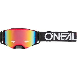 Motokrosové okuliare O´Neal B-33 Hexa čierno-červené (iridiovo červené plexi)