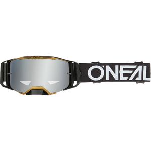 Motokrosové okuliare O´Neal B-33 Hexa čierno-zlaté (strieborné zrkadlové plexi)