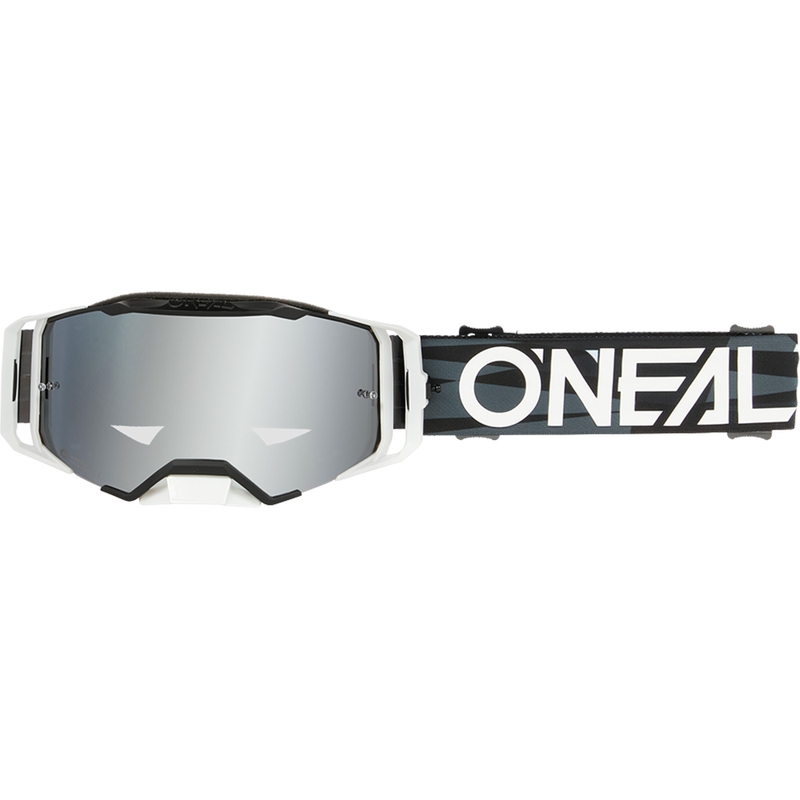 Motokrosové okuliare O´Neal B-33 Ictus čierno-biele (strieborné zrkadlové plexi)