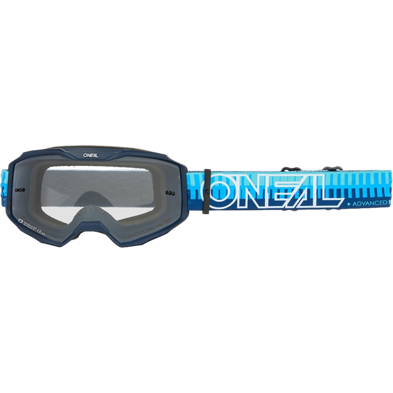 Motokrosové okuliare O´Neal B-10 Striped modré (číre plexi)