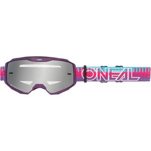 Motokrosové okuliare O´Neal B-10 Striped ružovo-fialové (zrkadlové strieborné plexi)