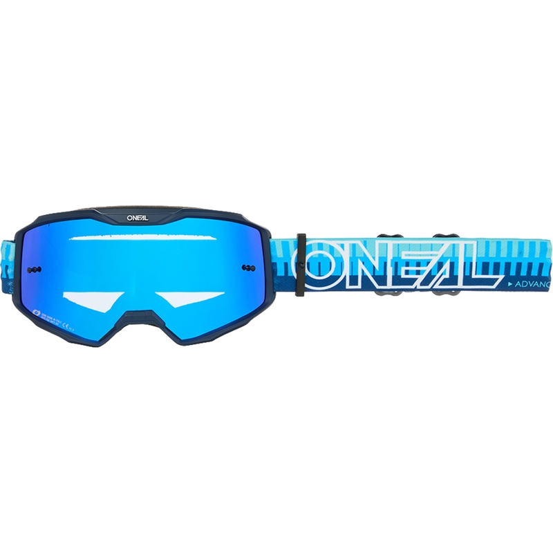 Motokrosové okuliare O´Neal B-10 Striped modré (iridiovo modré plexi)