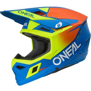 Detská motokrosová helma O´Neal 3SRS Solid matná modro-fluo žltá