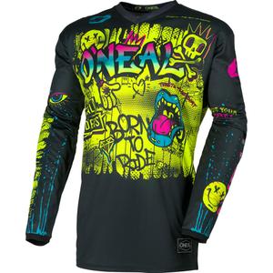 Detský motokrosový dres O'Neal Element Rancid čierno-fluo žltá