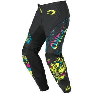 Detské motokrosové nohavice O'Neal Element Rancid čierno-fluo žlté