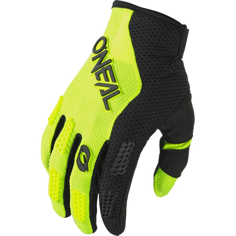 Detské motokrosové rukavice O´Neal Element Racewear čierno-fluo žlté