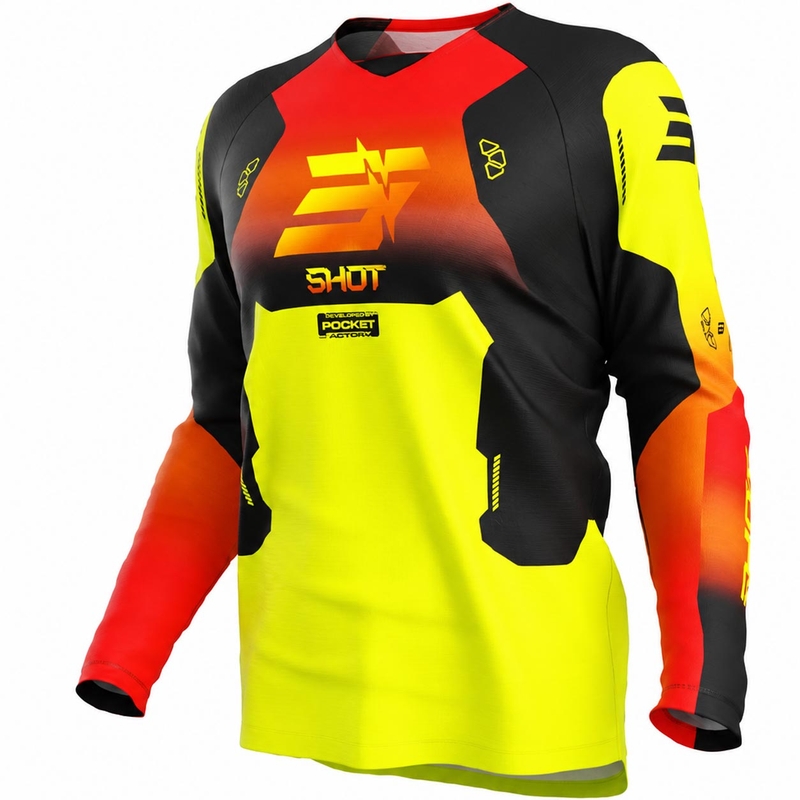 Detský motokrosový dres Shot Draw Rocket fluo žltý