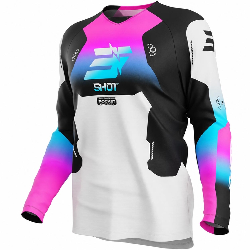 Detský motokrosový dres Shot Draw Rocket ružový