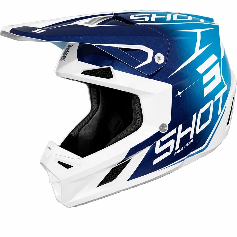 Motokrosová prilba Shot Speed Side perleťovo modrá
