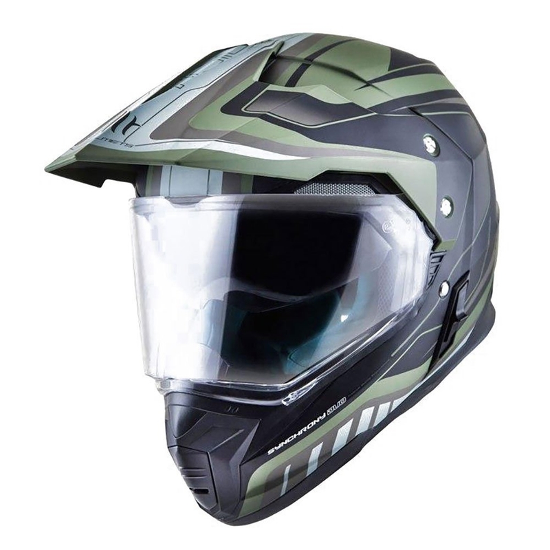 Enduro prilba MT Synchrony Duosport SV Tourer zeleno-čierna matná