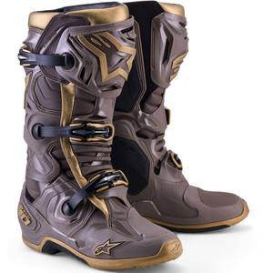 Topánky na motorku Alpinestars TECH 10 limitovaná edícia AIR GOLD hnedo zlaté