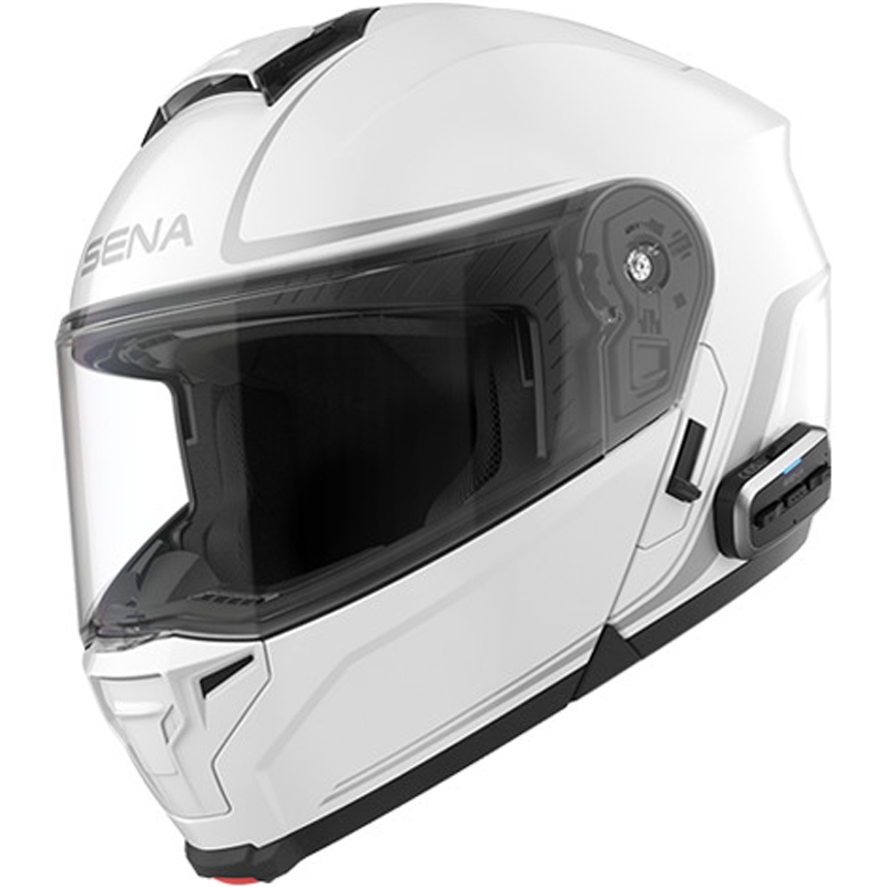 Výklopná helma na motorku s headsetom SENA Outrush 2 biela