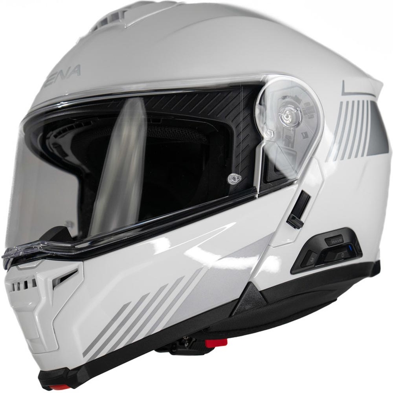 Výklopná helma na motorku s headsetom SENA Specter biela