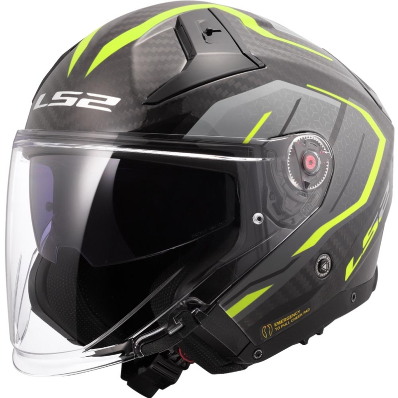 Otvorená prilba na motorku LS2 OF603 Infinity II C Urus fluo žltá