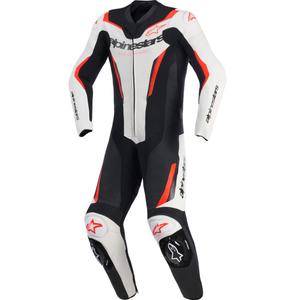 Jednodielna kombinéza na motorku Alpinestars GP FORCE V2 bielo-čierno-fluo červená