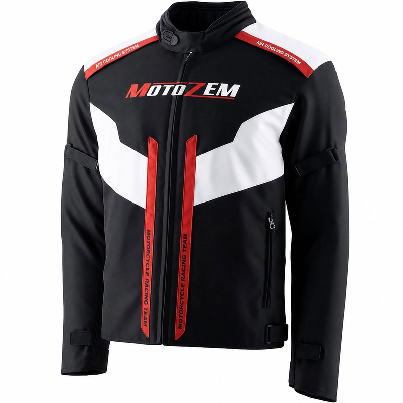 Bunda na motorku Motozem Team 2 čierno-biela