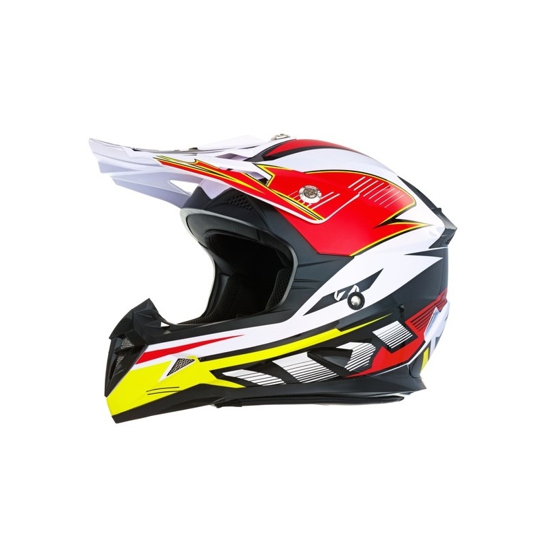Detská motokrosová prilba ZED X1.9D bielo-čierno-červeno-žltá
