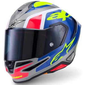 Integrálna helma na motorku Alpinestars S-R7 Lumen strieborno-čierno-ružovo-fluo žltá