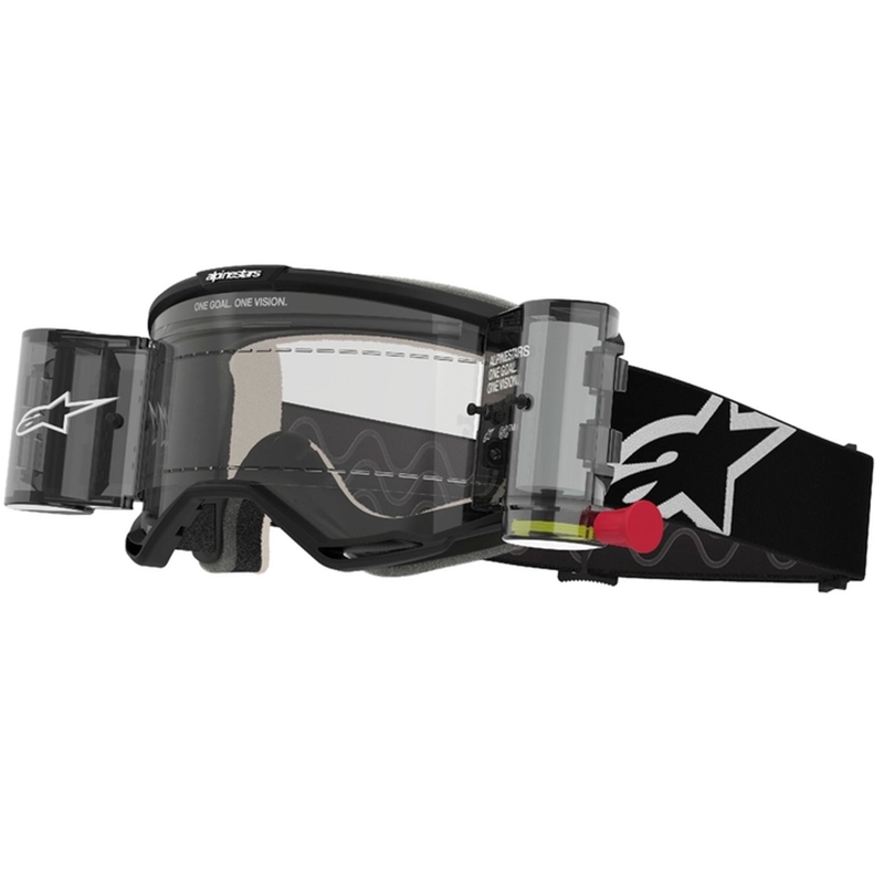 Motokrosové okuliare Alpinestars Vision 5 Corp ROLL-OFF Wide Vision čierne s čírym zorníkom