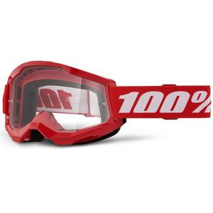 Motokrosové okuliare 100% STRATA 2 New červené (číre plexi)