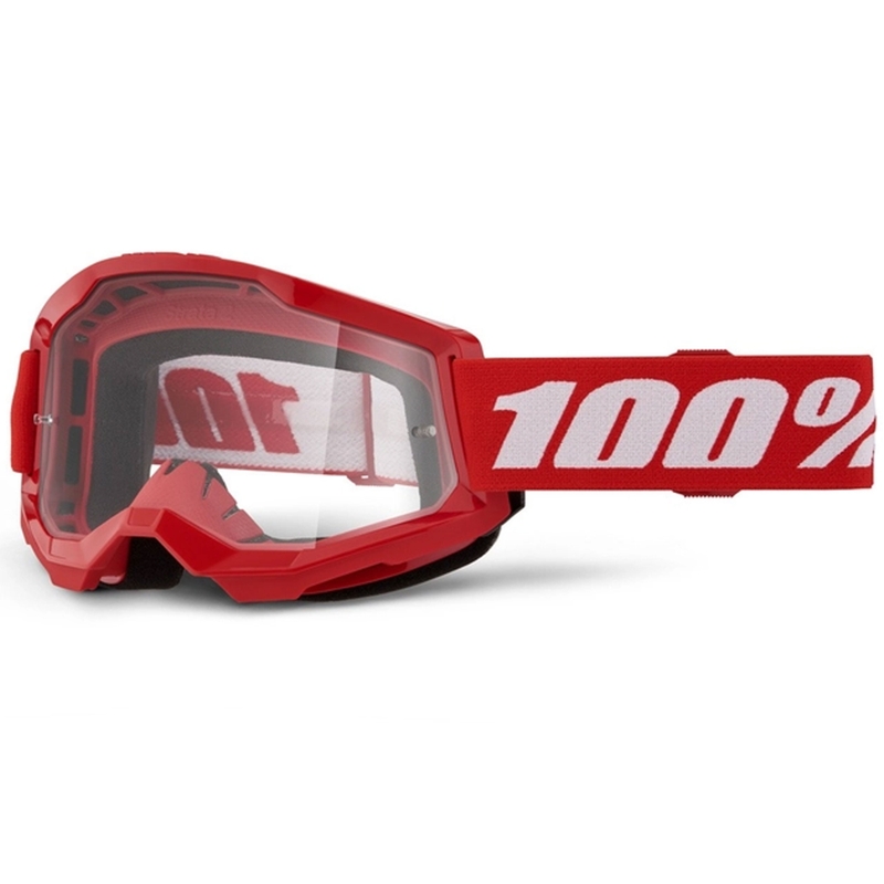 Motokrosové okuliare 100% STRATA 2 New červené (číre plexi)
