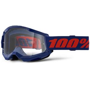 Motokrosové okuliare 100% STRATA 2 New tmavo modré (číre plexi)