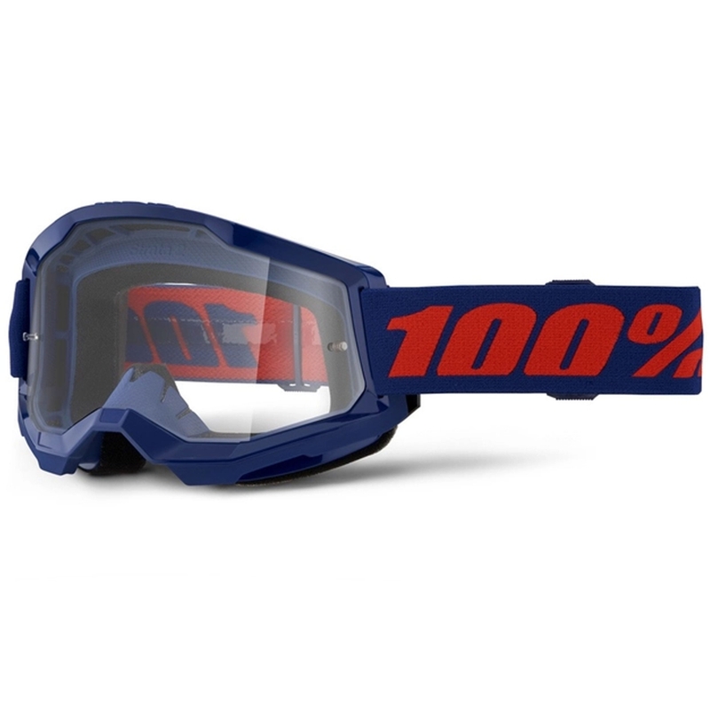 Motokrosové okuliare 100% STRATA 2 New tmavo modré (číre plexi)