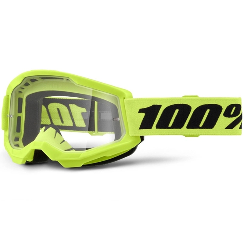 Motokrosové okuliare 100% STRATA 2 New fluo žlté (číre plexi)