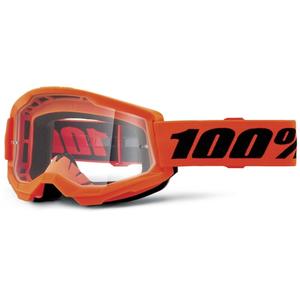 Motokrosové okuliare 100% STRATA 2 New oranžové (číre plexi)