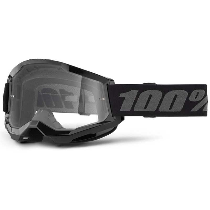 Motokrosové okuliare 100% STRATA 2 New čierne (číre plexi)