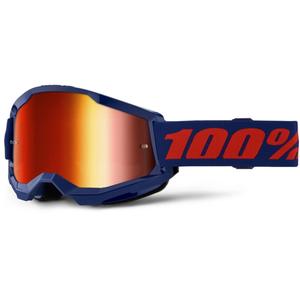 Motokrosové okuliare 100% STRATA 2 New modré (červené plexi)