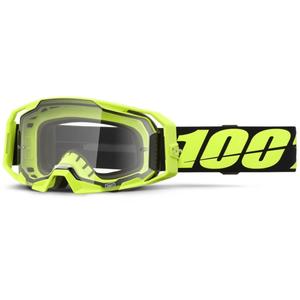 Motokrosové okuliare 100% ARmatic Neon Yellow s čírym plexi