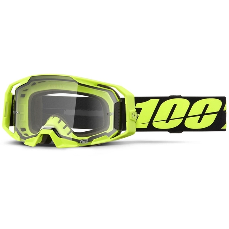Motokrosové okuliare 100% ARmatic Neon Yellow s čírym plexi
