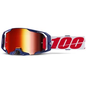 Motokrosové okuliare 100% ARmatic Mach Z s červeným plexi
