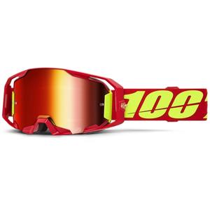 Motokrosové okuliare 100% ARmatic červené s červeným plexi