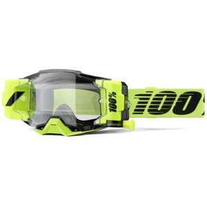 Motokrosové okuliare 100% - USA Armega Forecast fluo zelené (číre sklo)
